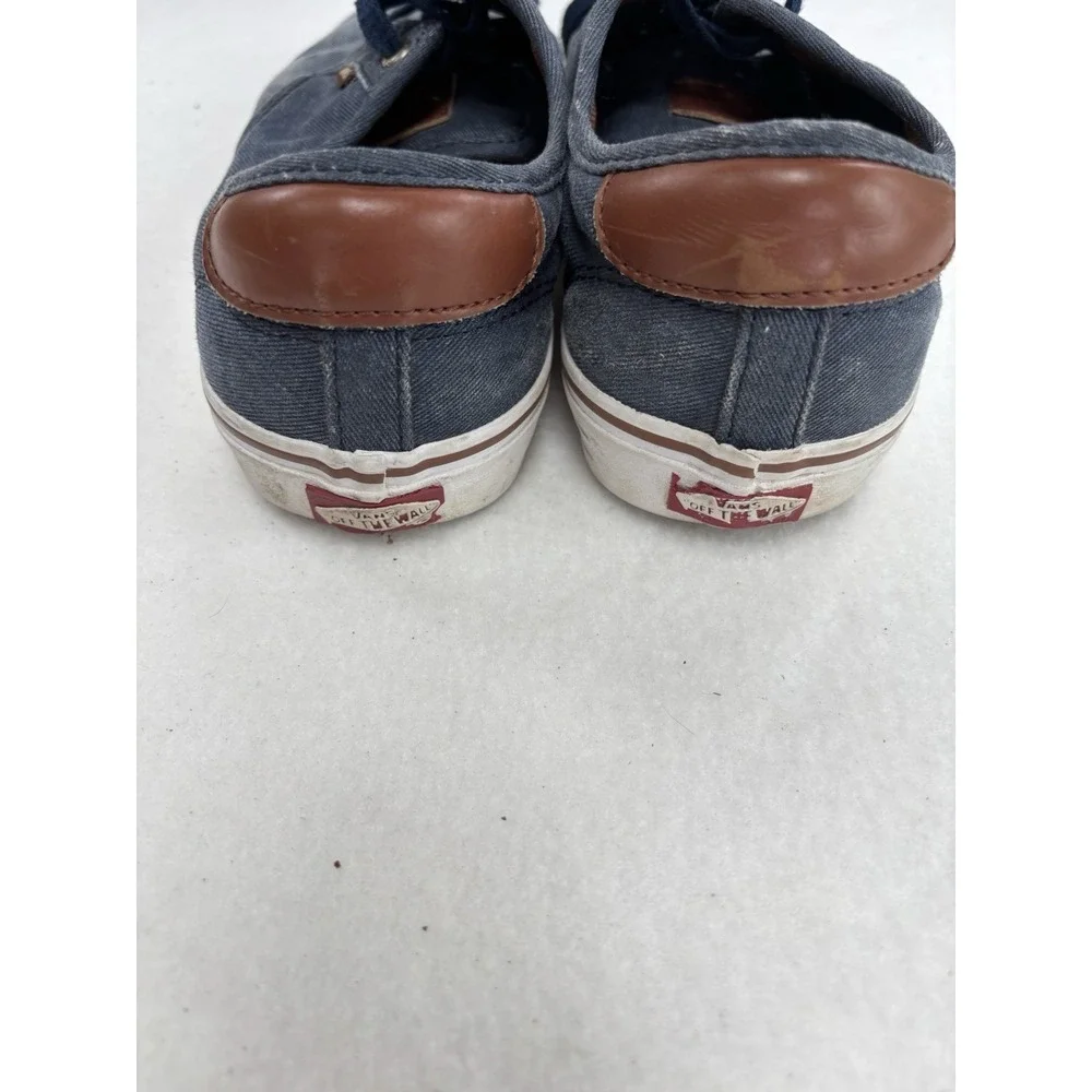 VANS Men's Blue Denim Lace-Up Casual Sneakers Round Toe US 9.5